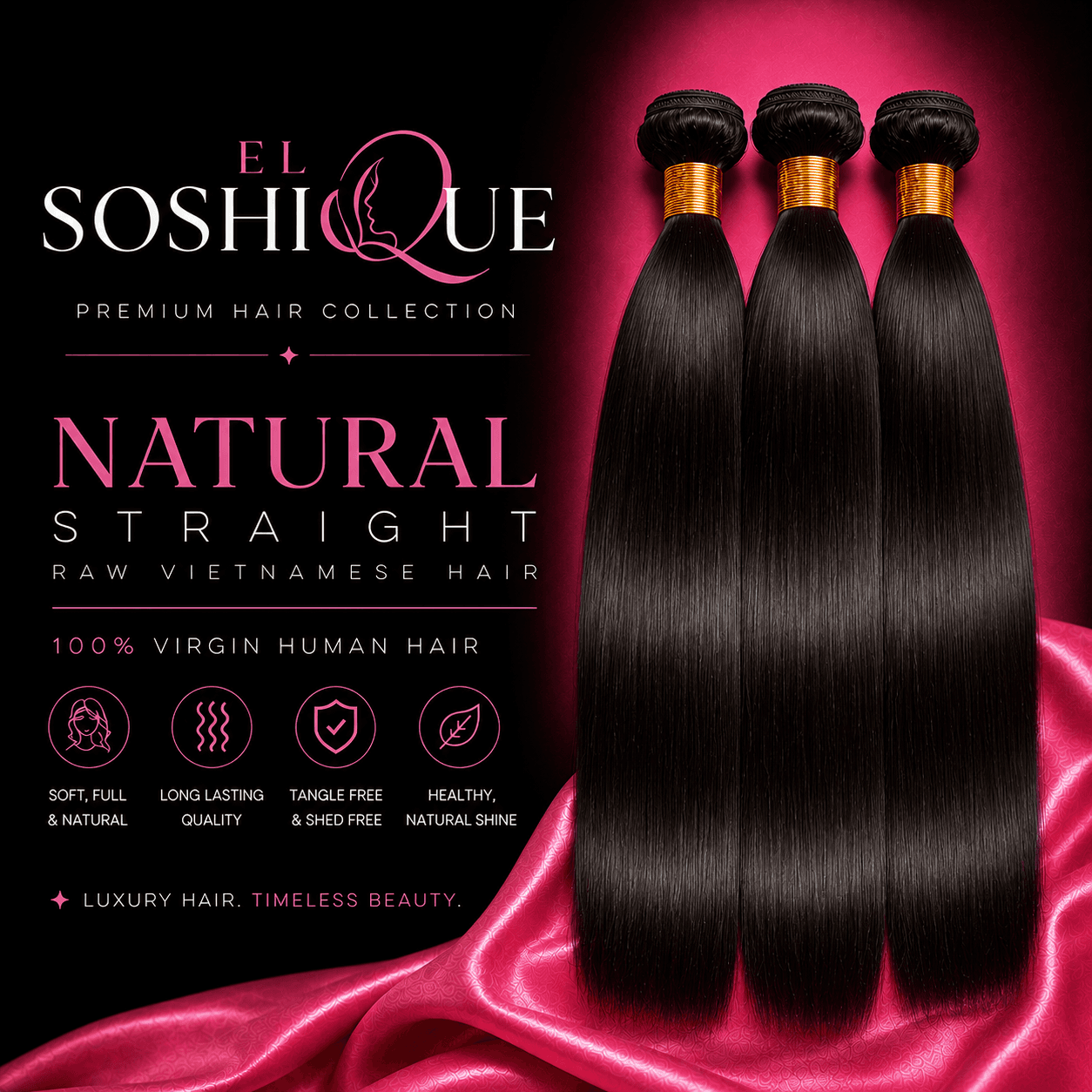 Natural Straight — Raw Vietnamese Hair (3 Bundle Deal)