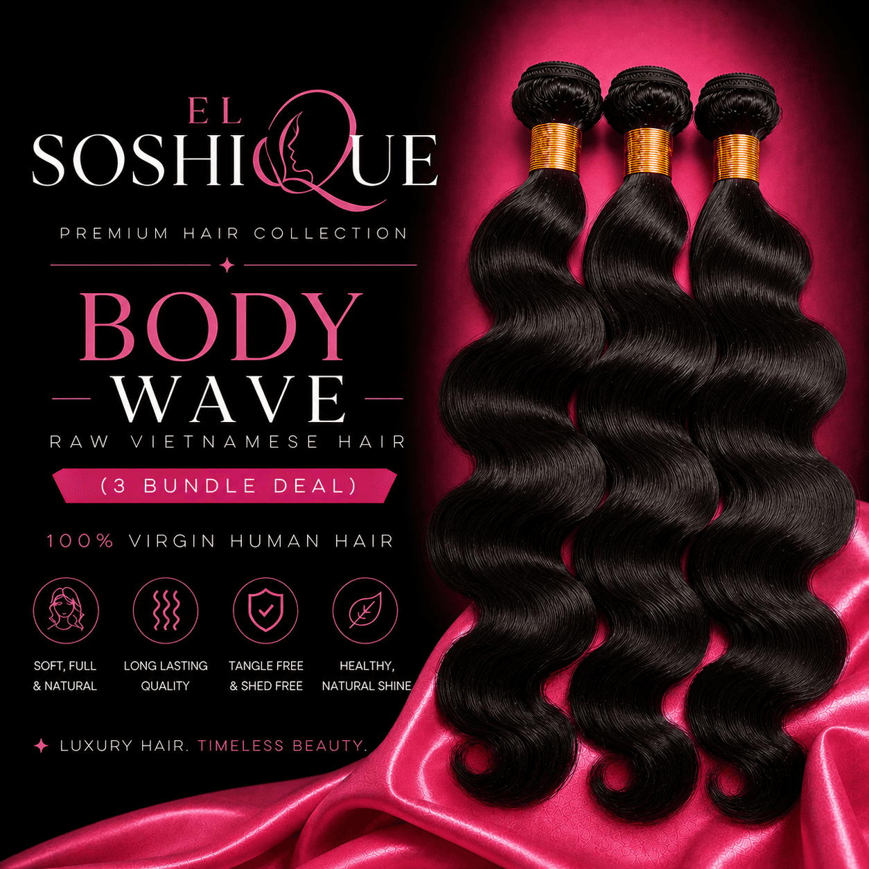 Body Wave -Raw Vietnamese Hair (3 Bundle Deal)